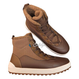 Vessi Alta Mens 13 High Top Waterproof Vegan Leather Dark Teak Tan Brown Boot